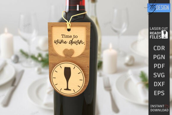 Download Wine Bottle Tag Laser Cut | Gift Idea - Premium Resources