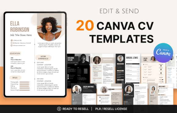 Download 20 Canva CV Templates - Premium Bundle