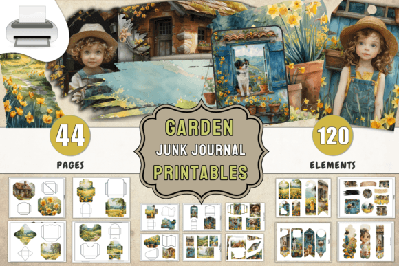 Download Garden Junk Journal Printables Supplies - Premium Bundle