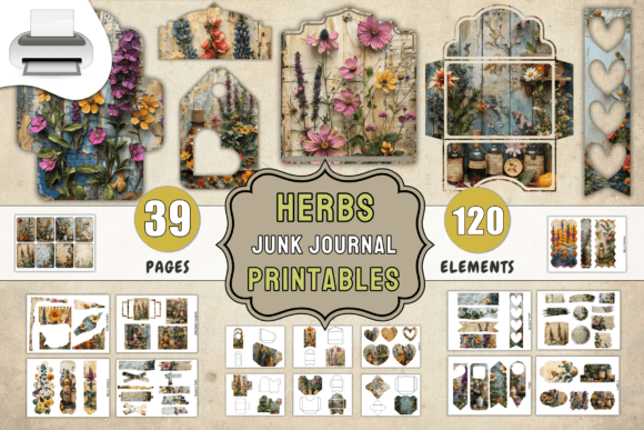 Download Herbs Junk Journal Printables Supplies - Premium Resources
