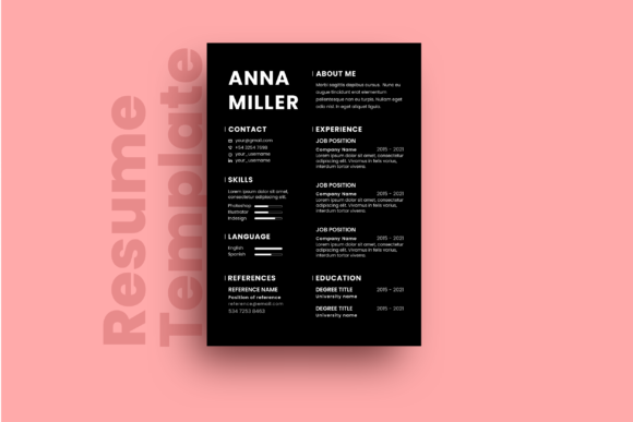 Download Minimal Black Resume Template Canva - Premium Resources